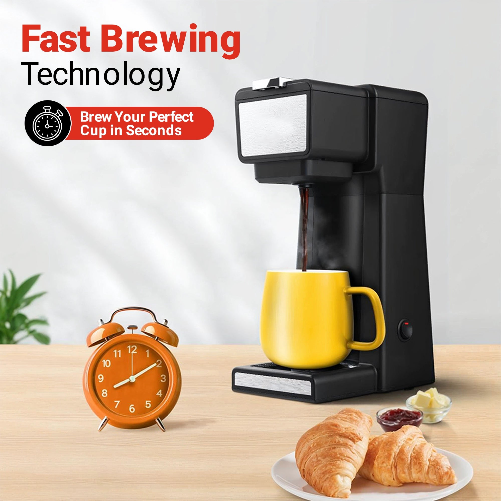 Roomwell UK K-Cup Coffee Machine, 14 oz, 800 W, 1 Year Replacement Warranty