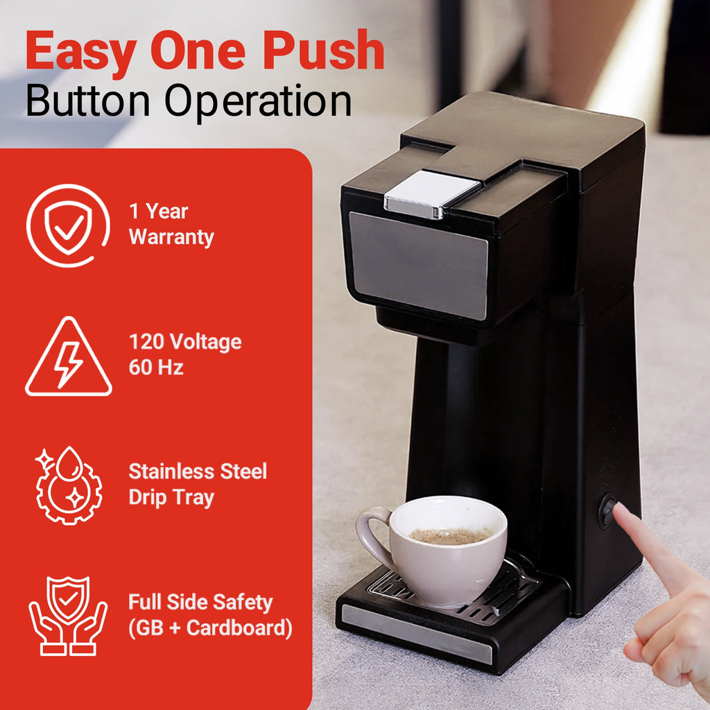 Roomwell UK K-Cup Coffee Machine, 14 oz, 800 W, 1 Year Replacement Warranty