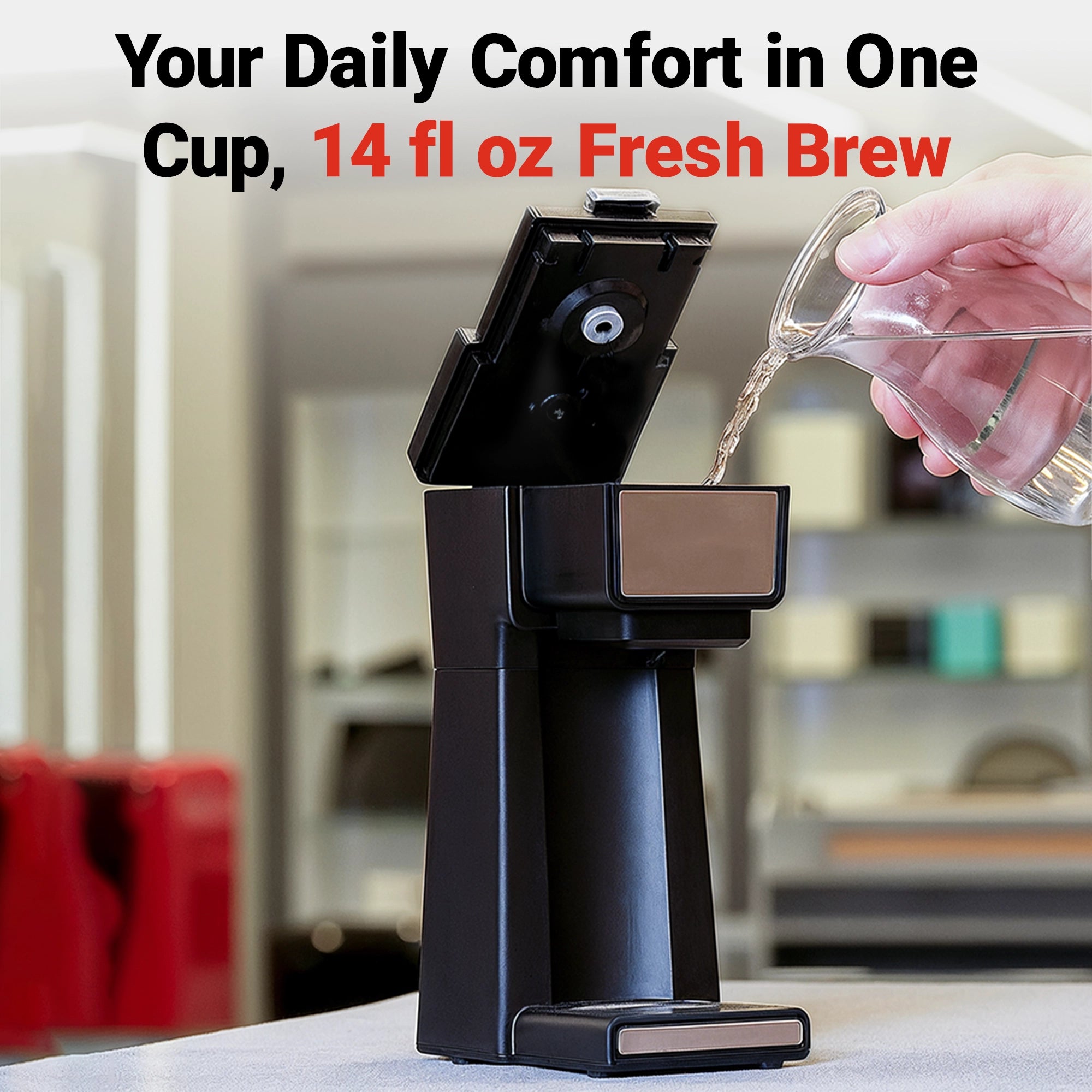 Roomwell UK K-Cup Coffee Machine, 14 oz, 800 W, 1 Year Replacement Warranty