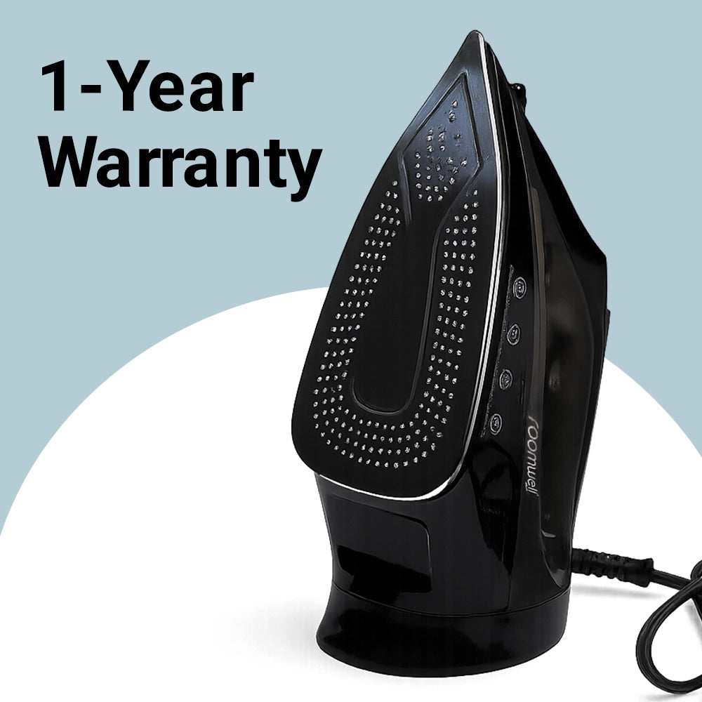 Roomwell UK Magna Iron with Non-Retractable Cord, 1700W, Auto-Shut-off, Anti-Calc, Anti-Drip, Self-cleaning, 1 Year Warranty