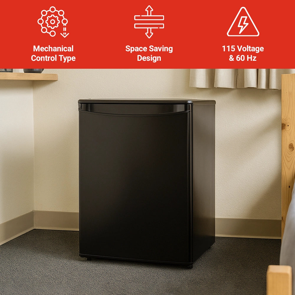 Roomwell UK Hotel Mini Refrigerator Without Freezer, 1.7 Cu. Ft, 2 Year Replacement Warranty
