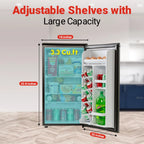 Roomwell UK Hotel Mini Refrigerator Without Freezer, 3.3 Cu. Ft, 2 Year Replacement Warranty