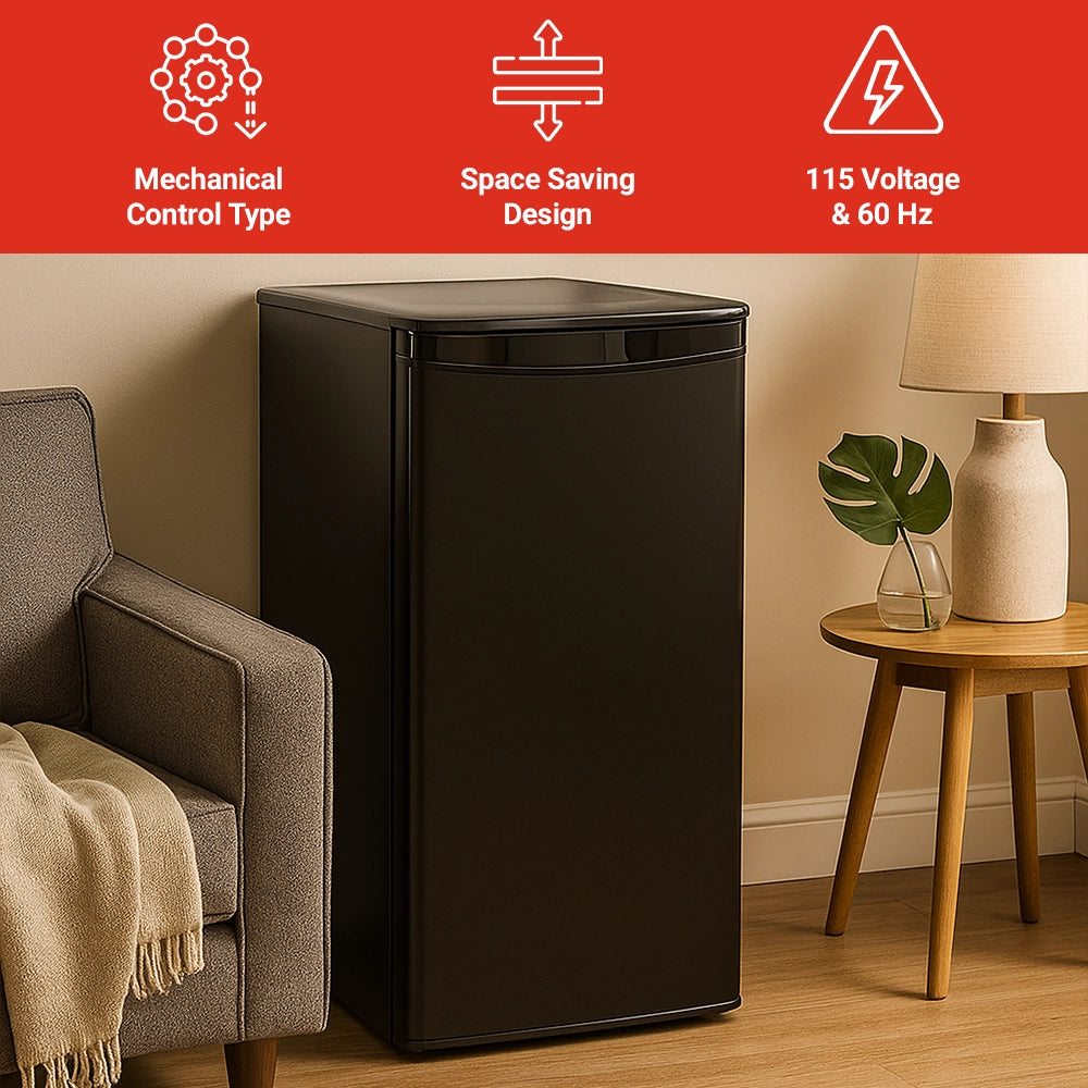 Roomwell UK Hotel Mini Refrigerator Without Freezer, 3.3 Cu. Ft, 2 Year Replacement Warranty