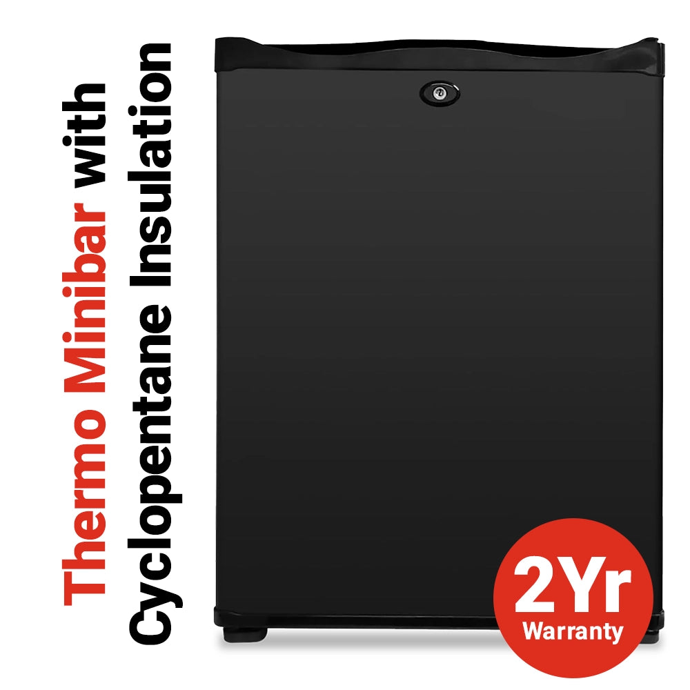 Roomwell UK Thermo Minibar 1.4 Cu. Ft. Energy Efficient Absorption Refrigerator with Cyclopentane Insulation
