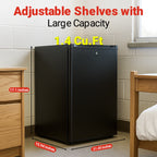 Roomwell UK Thermo Minibar 1.4 Cu. Ft. Energy Efficient Absorption Refrigerator with Cyclopentane Insulation