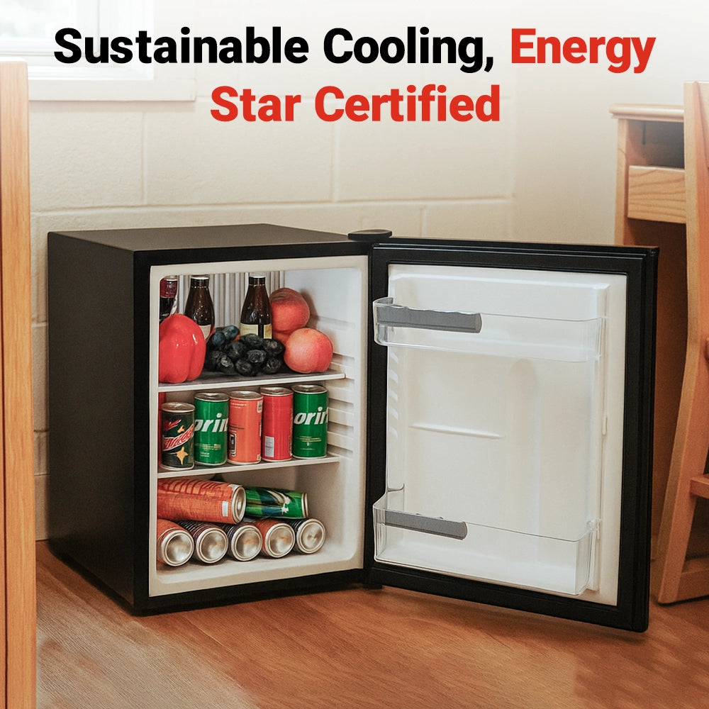 Roomwell UK Thermo Minibar 1.4 Cu. Ft. Energy Efficient Absorption Refrigerator with Cyclopentane Insulation